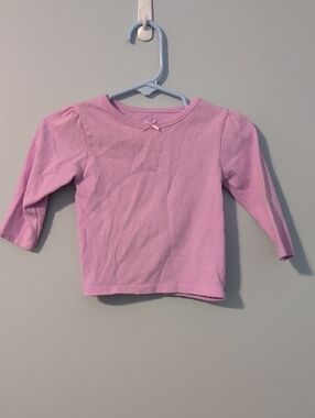 Garanimals Lilac Long Sleeve Baby Tee with Bow